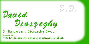 david dioszeghy business card